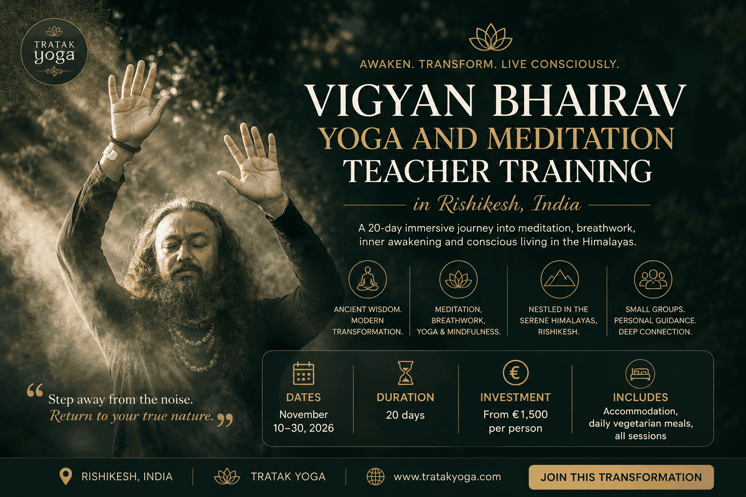 Vigyan Bhairav Yoga and Meditation Teacher Training at Rishis International, Rishikesh